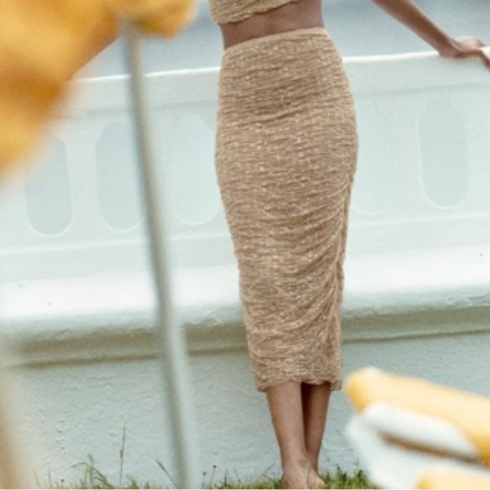 Zara maxi lace and rhinestone skirt